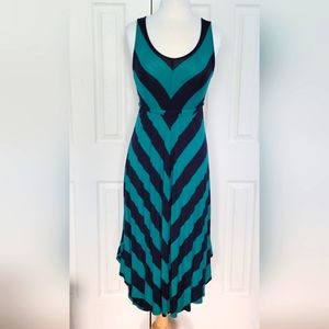 Isabel Maternity Maxi Dress Navy Teal Chevron